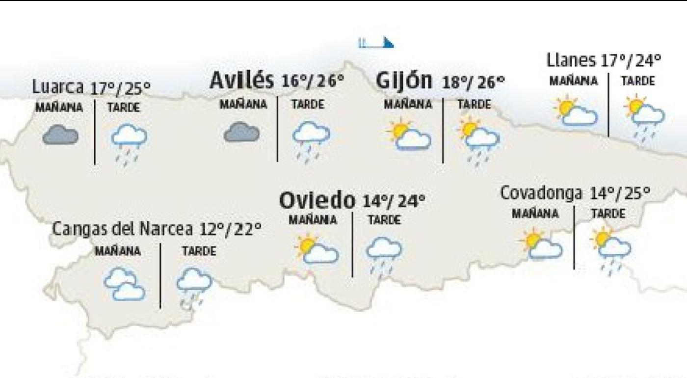 Tiempo en Asturias: Lluvias en el oriente asturiano