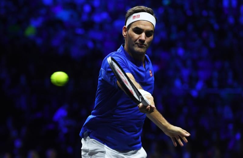 Roger Federer durante el último partido de su carrera.