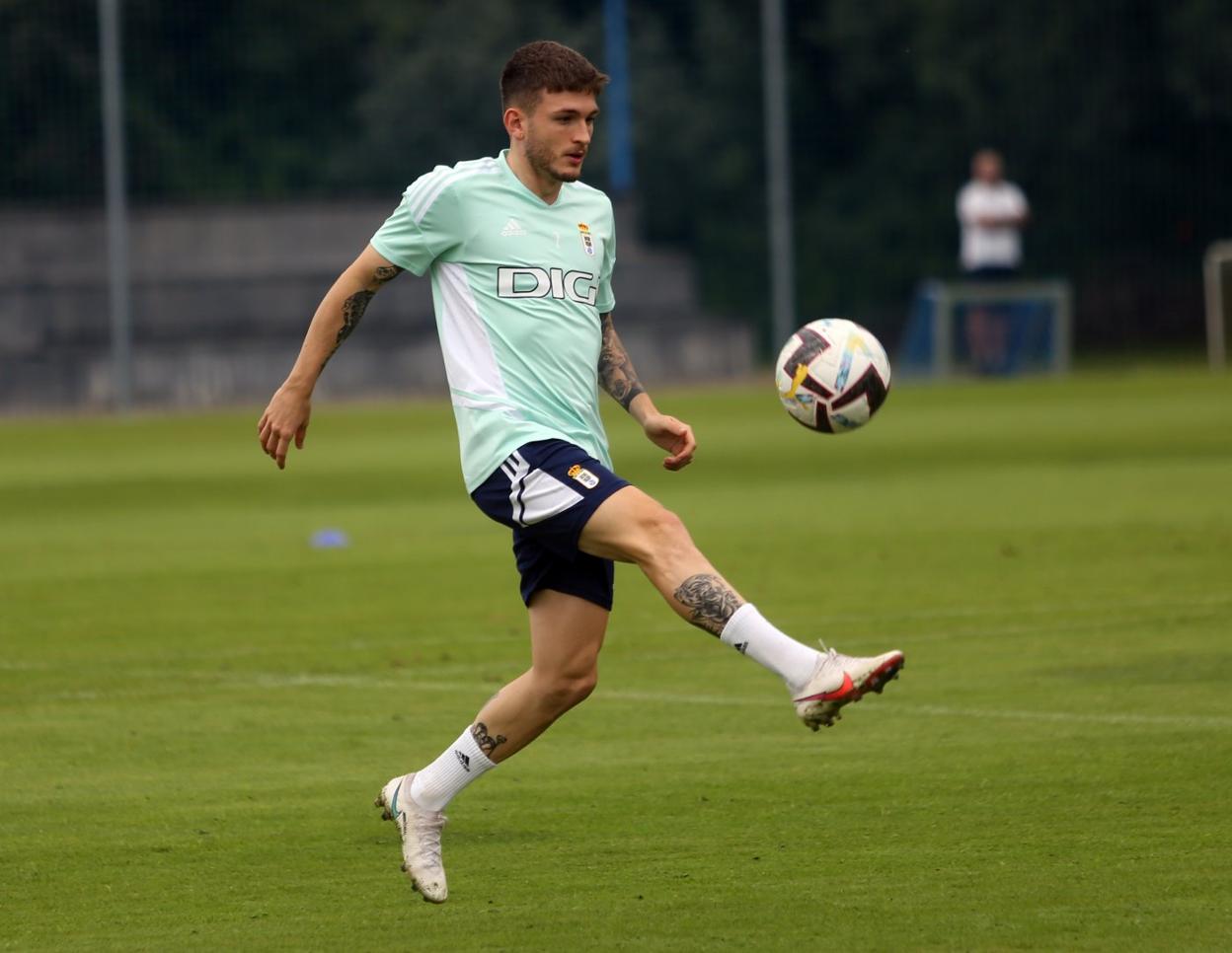 Viti, durante un entrenamiento en El Requexón. 