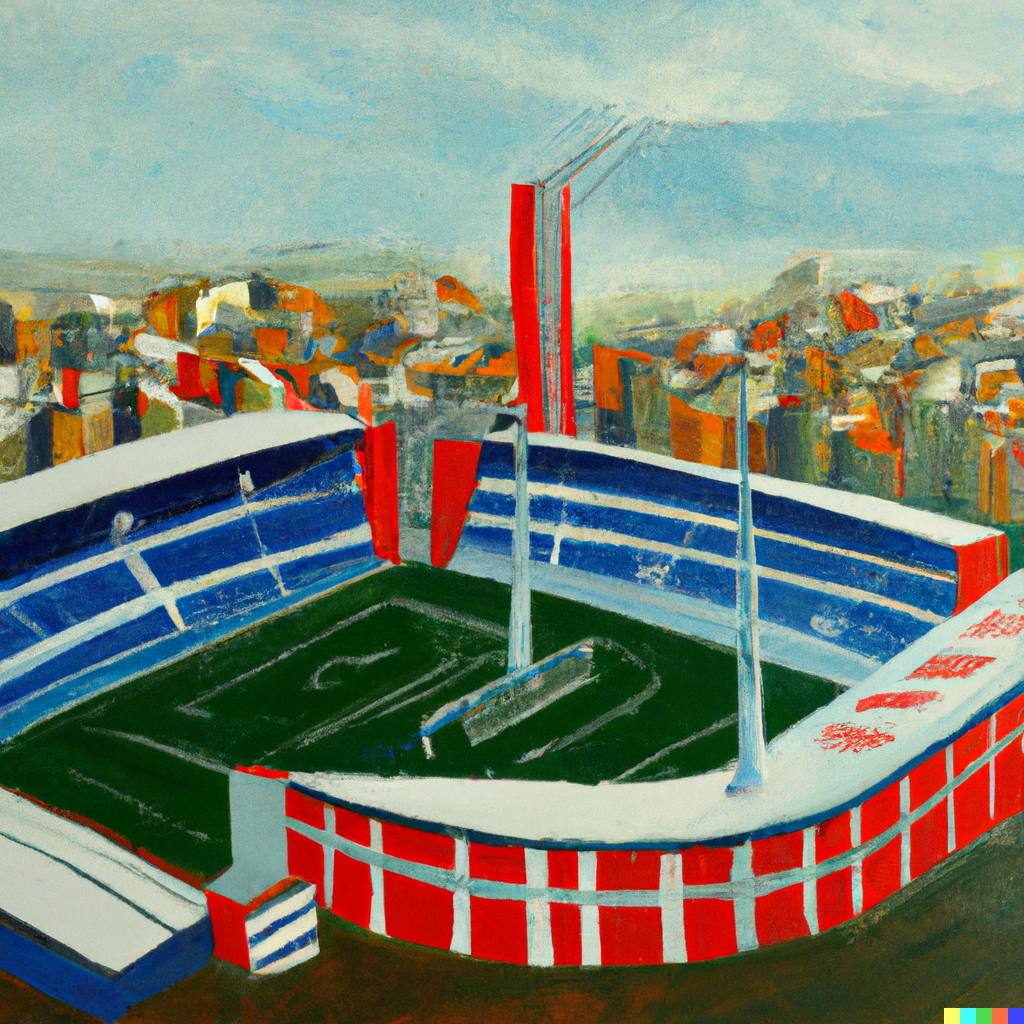 «El Estadio de El Molinón pintado por Picasso».