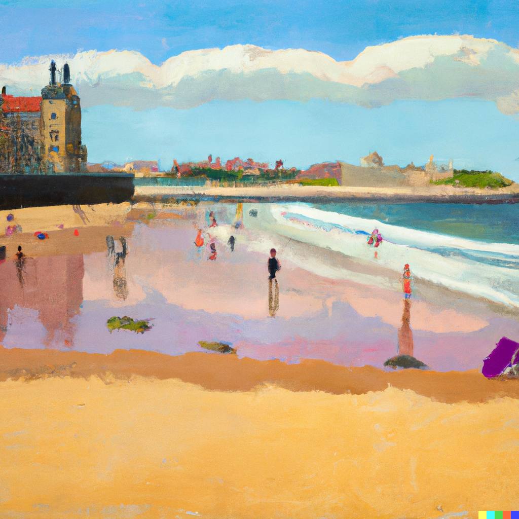 «La playa de San Lorenzo de Gijón pintada por Sorolla». 