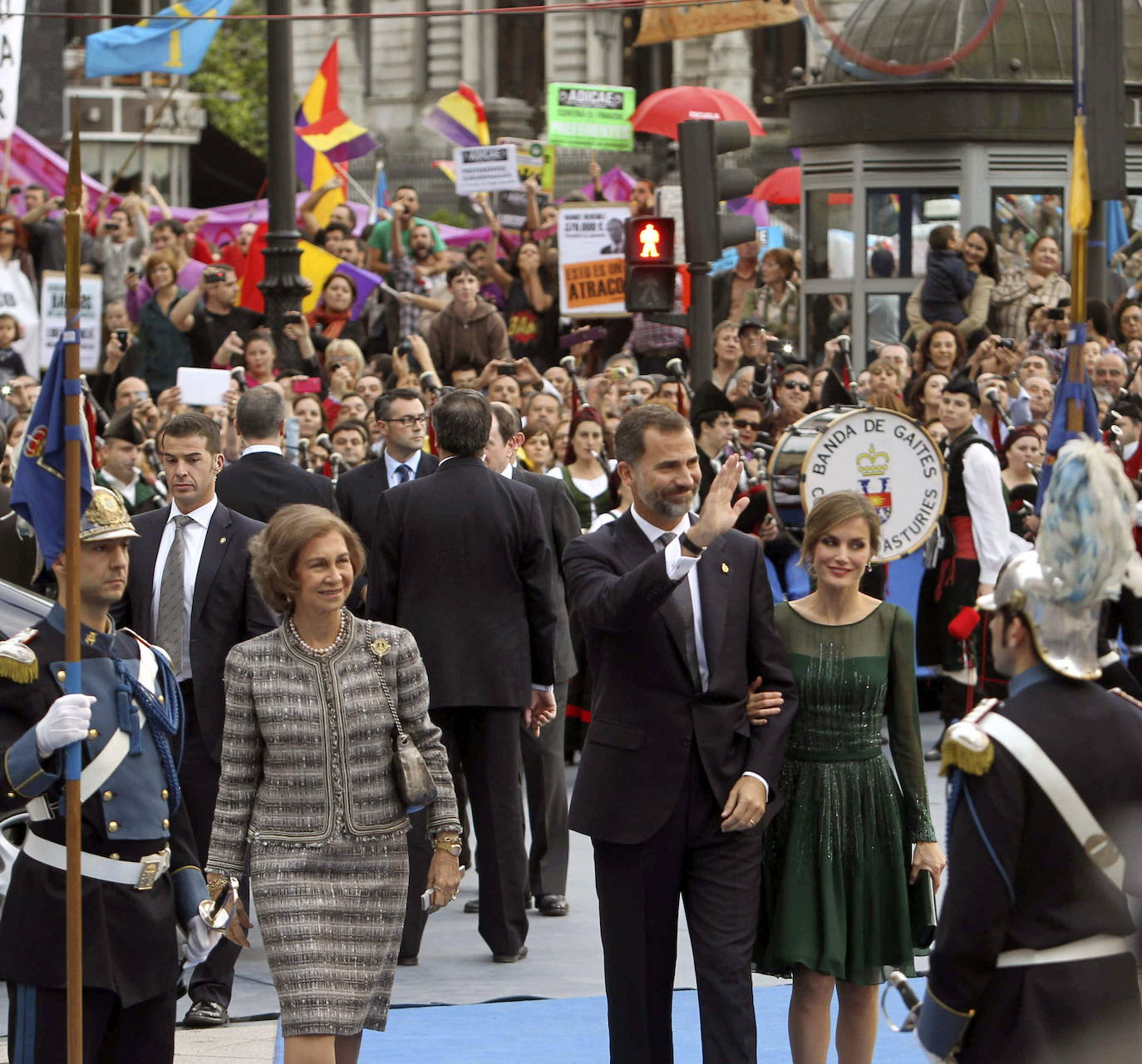 Familia Real en los Premios Princesa de Asturias 2013.