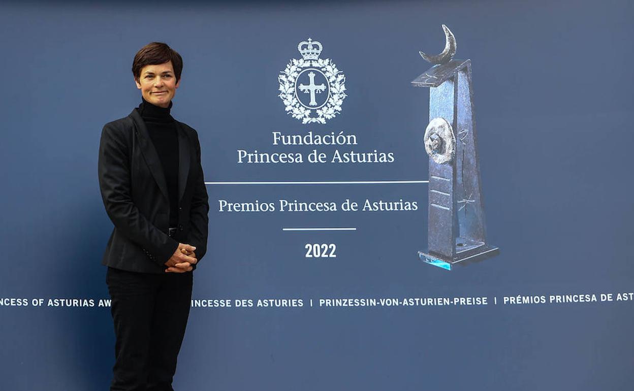 Ellen MacArthur, a su llegada a Oviedo.