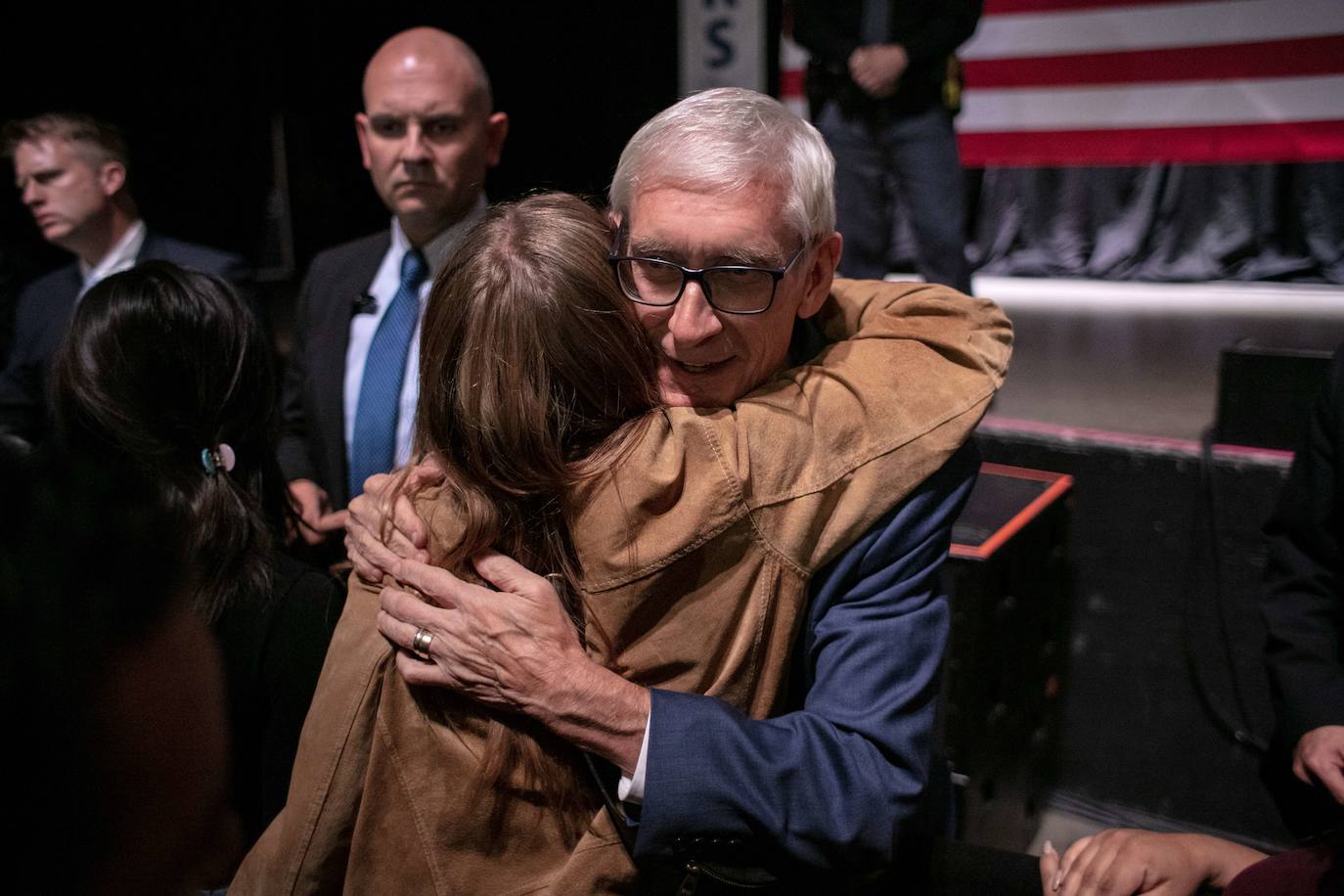 El candidato demórcata Tony Evers en Madison, Wisconsin.