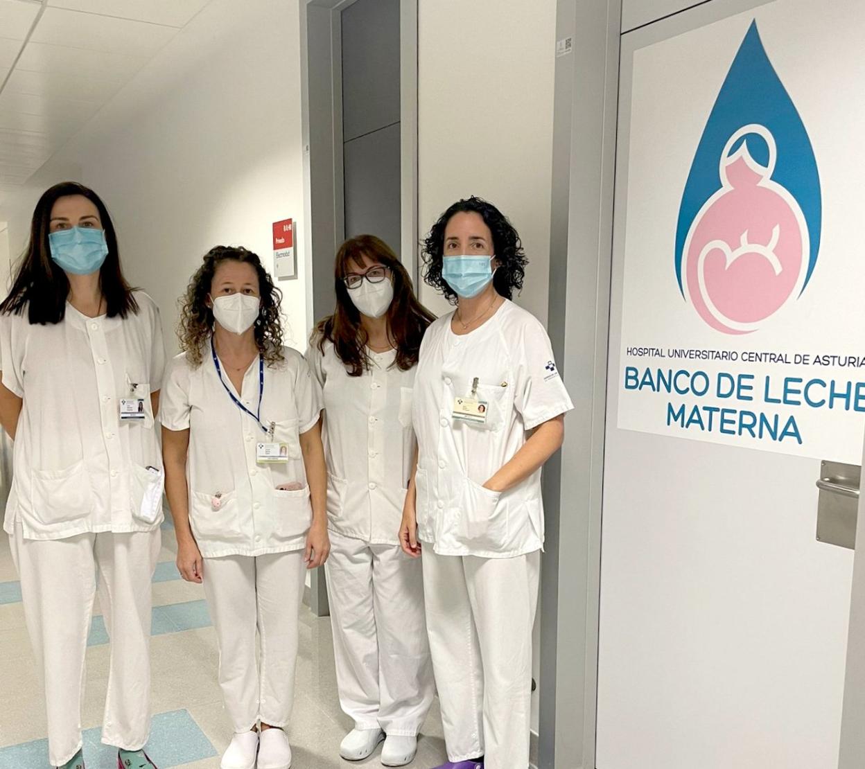 El equipo responsable del Banco de Leche Materna del HUCA. 