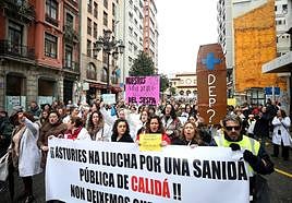 Manifestación de sanitarios asturianos en Oviedo el pasado 26 de febrero.