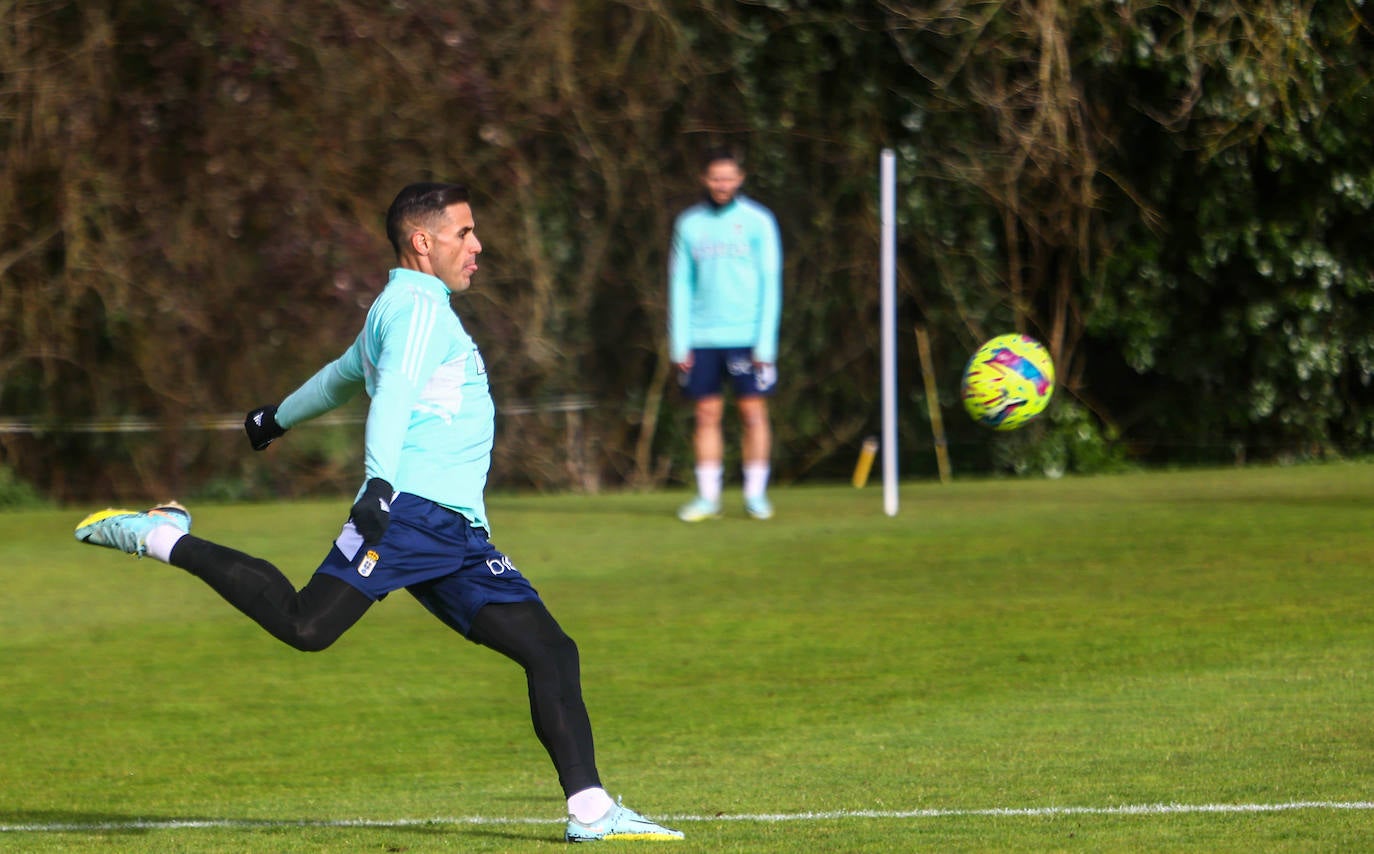 Luismi en un entrenamiento del Real Oviedo.