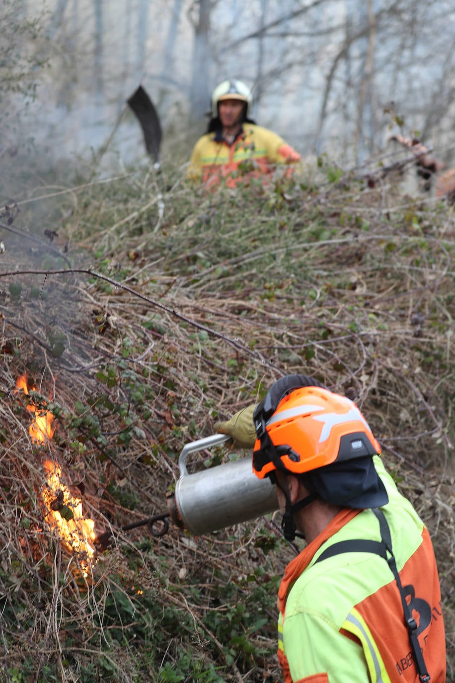 Lucha contra el fuego en Asturias