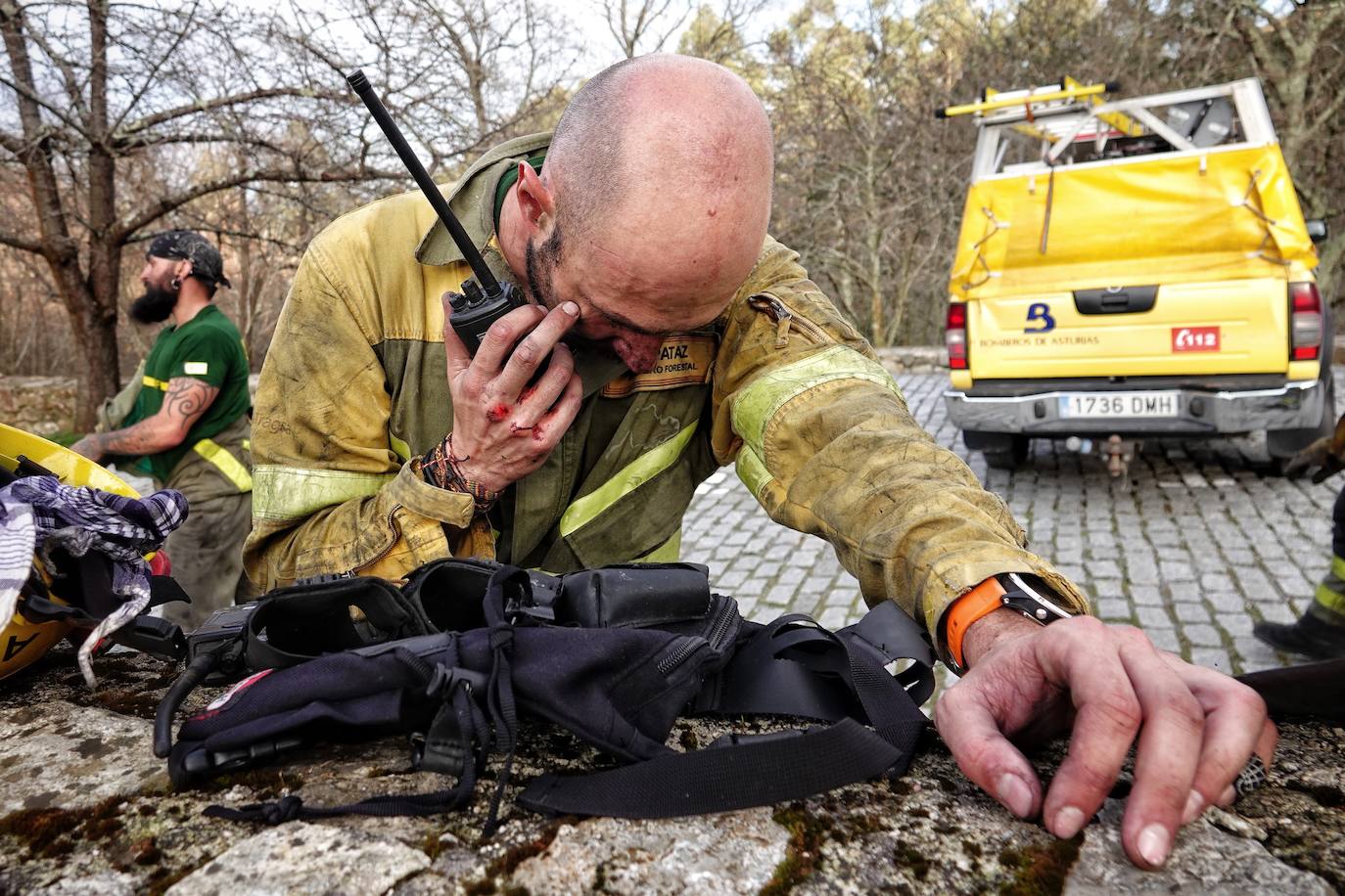 Lucha contra el fuego en Asturias