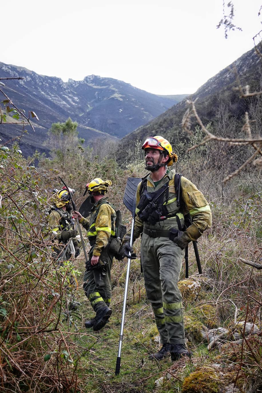 Lucha contra el fuego en Asturias