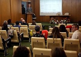La Plataforma de Médicos de Familia Titulares de Plaza, durante la reunión de este miércoles.