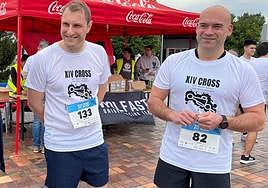 El diputado forista y candidato a la Presidencia del Principado, Adrián Pumares, y el portavoz municipal de Foro en Gijón, Jesús Martínez Salvador, esta mañana, en la EPI de Gijón