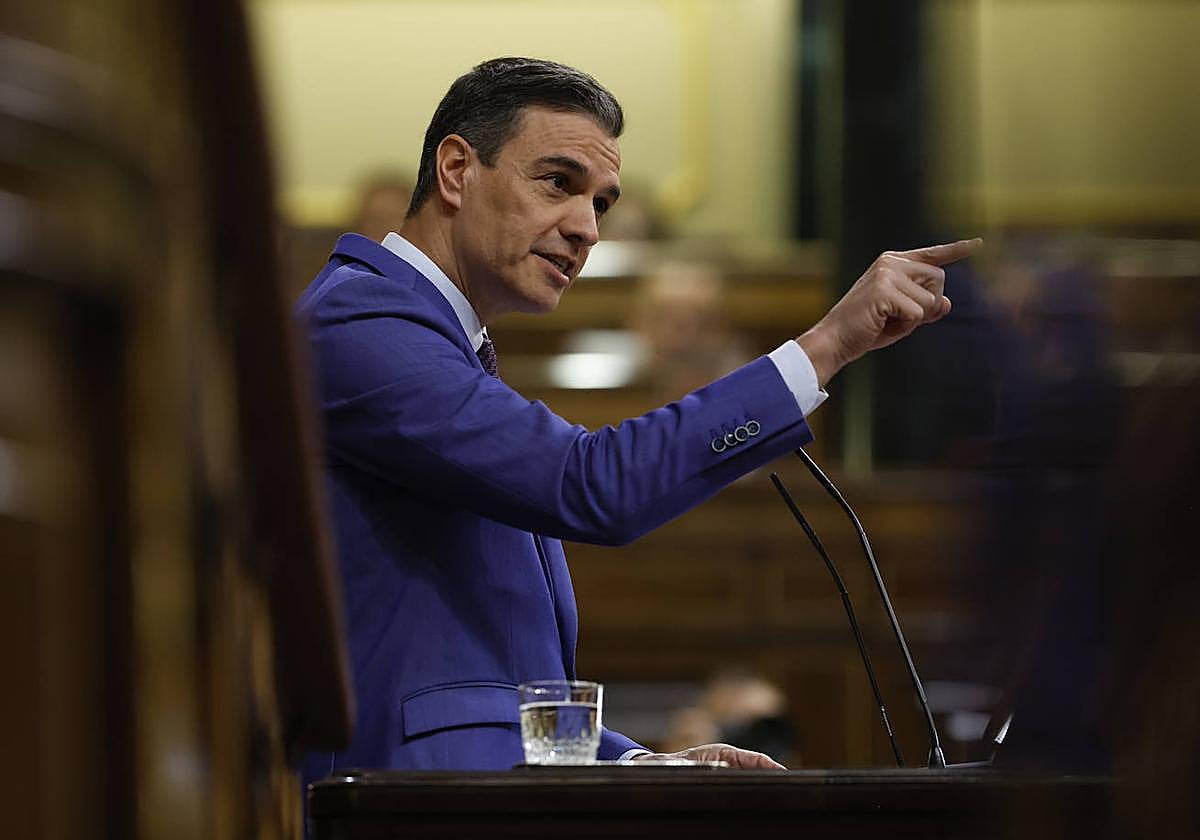 Pedro Sánchez, durante su intervención en la moción de censura.