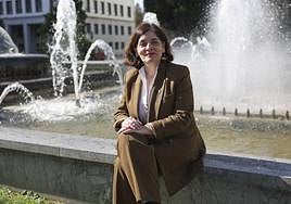 Concepción Saavedra, número dos de la candidatura autonómica del PSOE, en Oviedo.