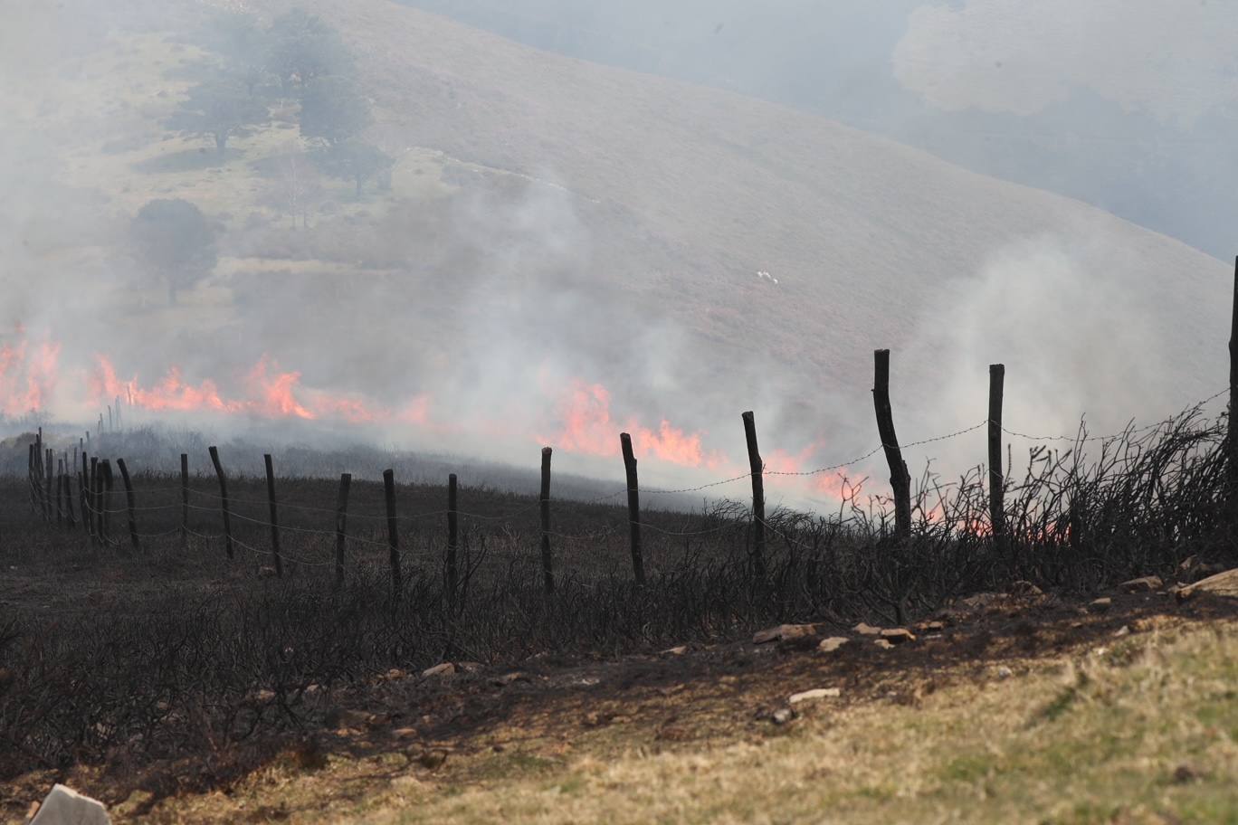 La dura lucha contra el fuego en Asturias