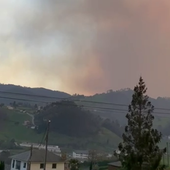 El humo de los incendios de Tineo genera alarma en Valdés y El Franco