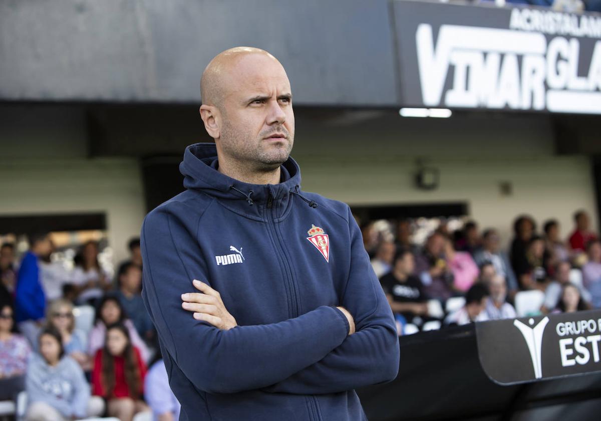 Miguel Ángel Ramírez, durante el Cartagena - Sporting.