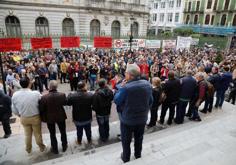 Pancarta de protesta de uno de los ganaderos