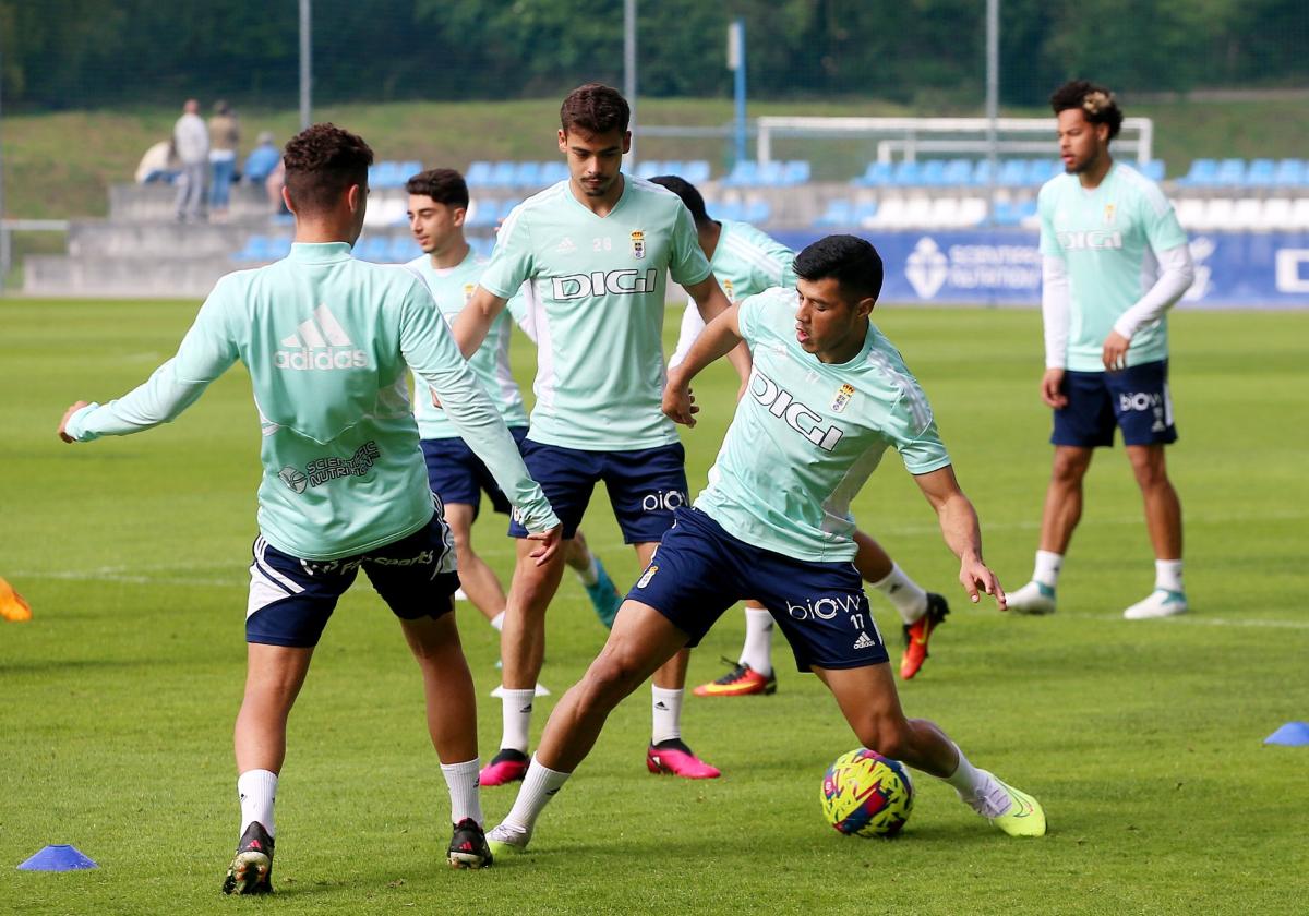 Masca, en un entrenamiento esta semana en El Requexón.