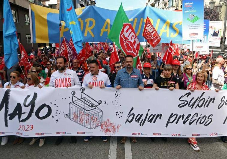 Manifestación del Primero de Mayo en Oviedo.