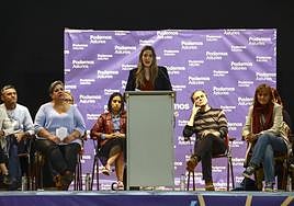 Olaya Suárez, en el mitin de Llanera.