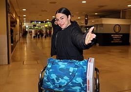 Blanca Paloma llega al aeropuerto Adolfo Suárez Madrid-Barajas tras representar a España en el festival de Eurovisión.