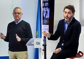 A la izquierda, el candidato del PP a la Presidencia del Principado, Diego Canga; a la derecha, Jonás Fernández, eurodiputado del PSOE.