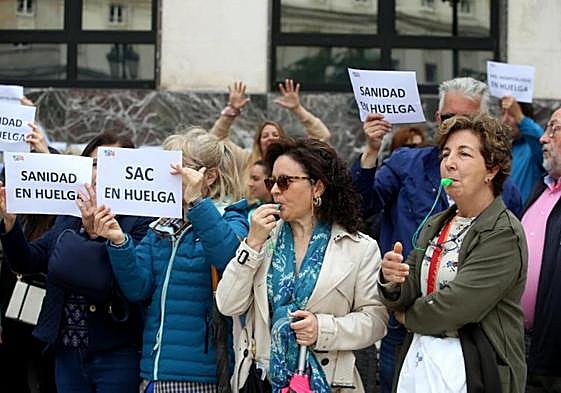 Profesionales de Atención Primaria que se pusieron en huelga la semana pasada. .
