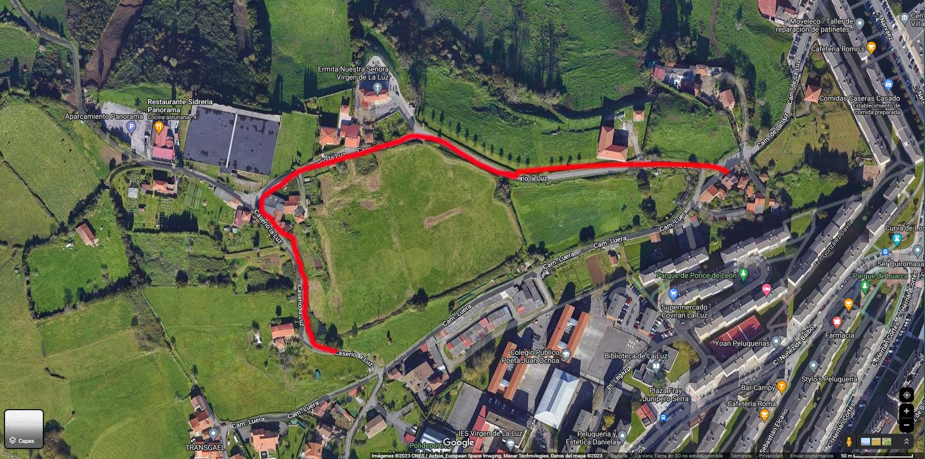 En rojo, la zona totalmente cortada al tráfico excepto residentes.