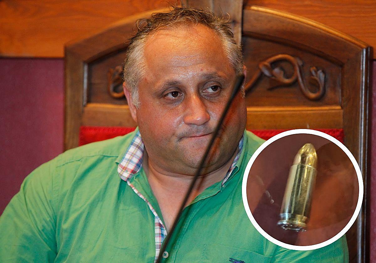 La bala que fue entregada en un bar a modo de amenaza.