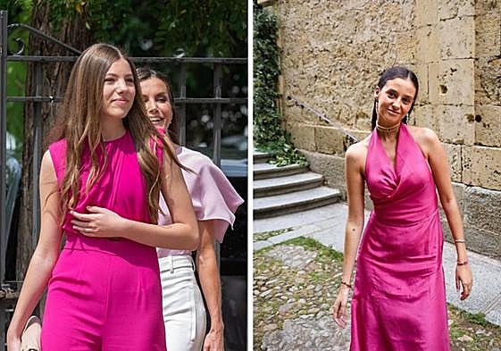 A la izquierda la infanta Sofía en su confirmación y a la derecha su prima, Victoria Federica.