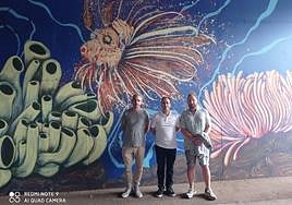 El mural del túnel de Bustio fue inaugurado en la tarde del viernes.