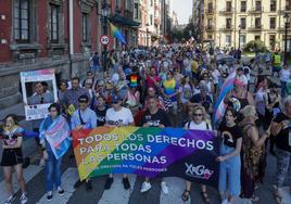 Manifestación por el Orgullín por las calles del centro de la ciudad.