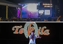 La orquesta Panorama, en su actuación del pasado San Juan, en Gijón, y el Grupo Tekila, en otra actuación de San Mateo, en Oviedo.