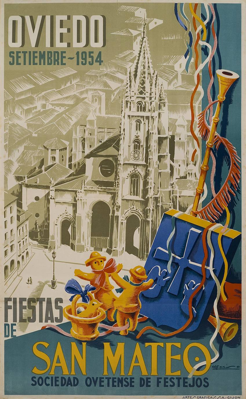 Carteles vintage de las fiestas patronales asturianas