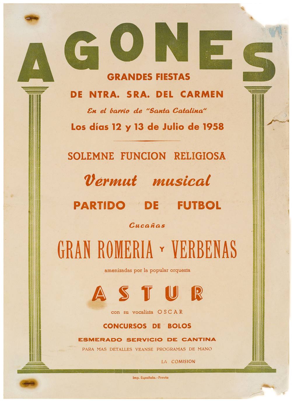 Carteles vintage de las fiestas patronales asturianas