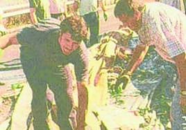 Recogida de los productos echados a perder.