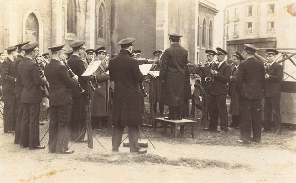 La Banda de Música de Gijón, en 1935.