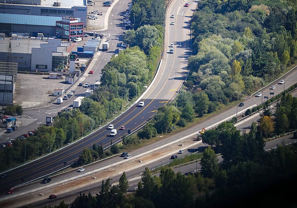 Obras del tercer carril, el pasado mes.
