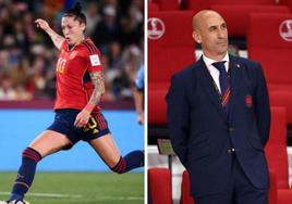 Jenni Hermoso y Luis Rubiales, durante la final del Mundial Femenino.