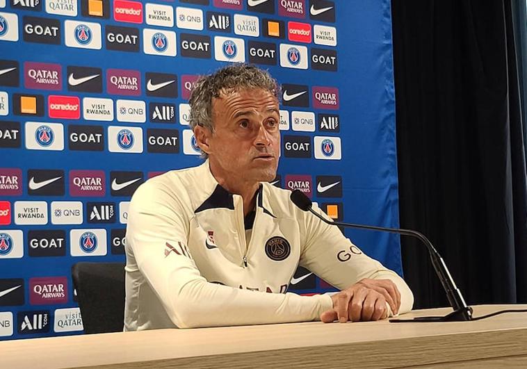 Luis Enrique, durante la rueda de prensa.