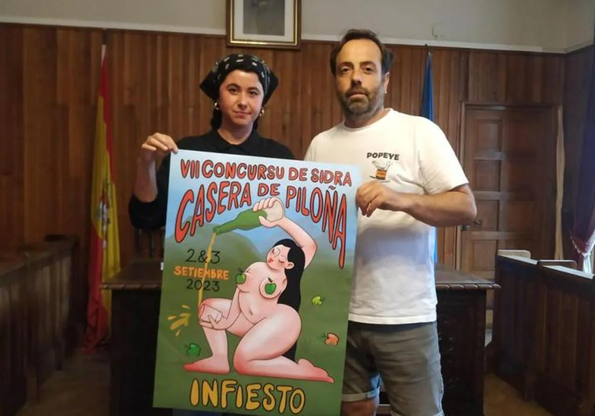 Retiran el cartel de una mujer desnuda escanciando en el concurso de sidra  de Piloña «para evitar polémicas» | El Comercio: Diario de Asturias