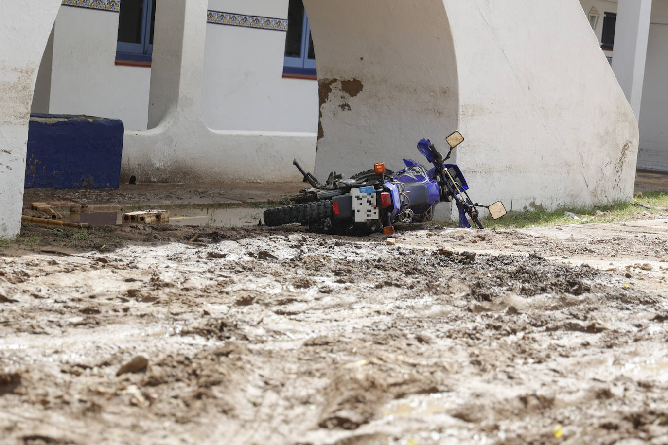 Aspecto del camping Els Alfacs (Tarragona) tras las intensas lluvias