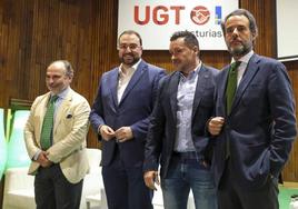 Ignacio Villaverde, Adrián Barbón, Javier Fernández Lanero y Nacho Cuesta.