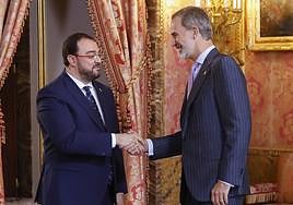 El Rey Felipe VI se reunirá el lunes con el presidente del Principado, Adrián Barbón
