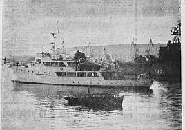 El yate personal de Franco, el 'Azor', fotografiado en el puerto avilesino.