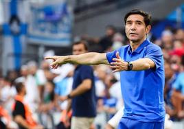 Marcelino, en un partido con el Olympique.