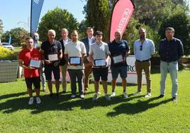 Alejandro Álvarez, Diego Oliveira, Luis Labra, Cipriano López, Pelayo Tiesta, Ramón González, Álvaro Rodríguez, Luis Neira, Adolfo Pañeda y Arturo Zarauza, en la clausura .