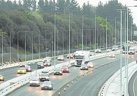 Nudo de Matalablima, donde se concentran las obras de ampliación del tercer carril.