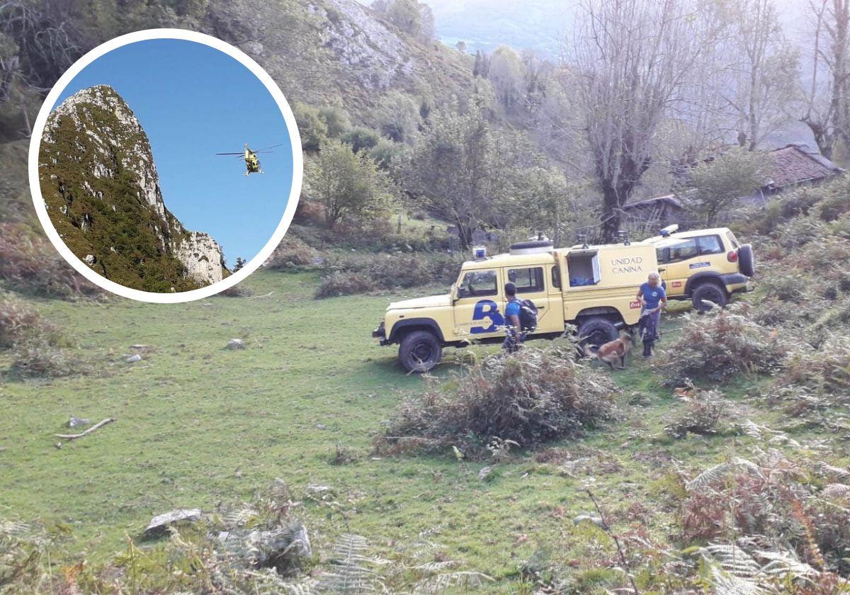 El operativo de búsqueda con efectivos del SEPA y un helicóptero medicalizado.